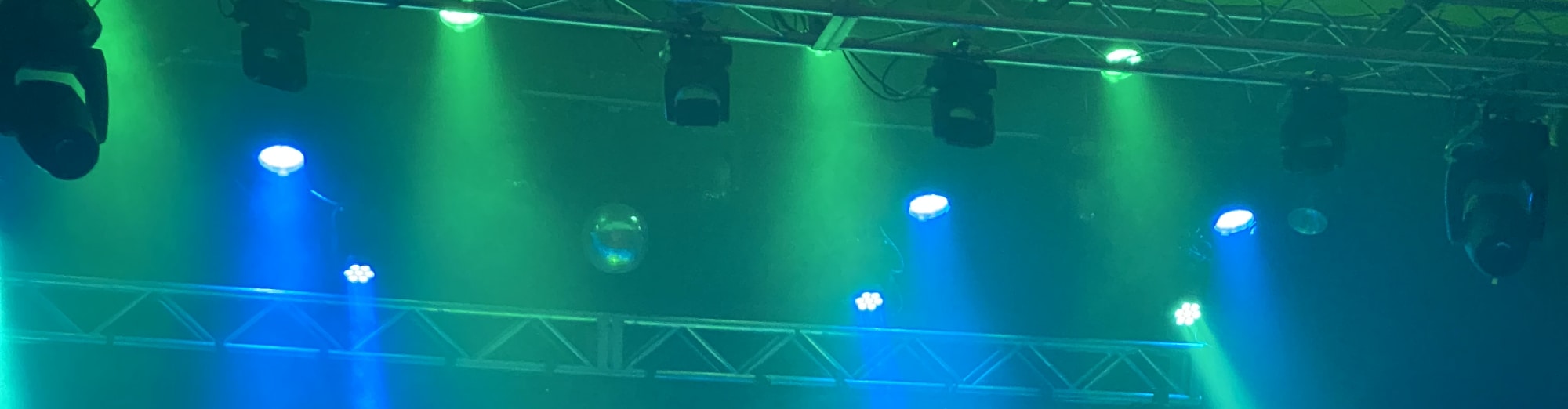 blue and green theater stage lights Fort Collins